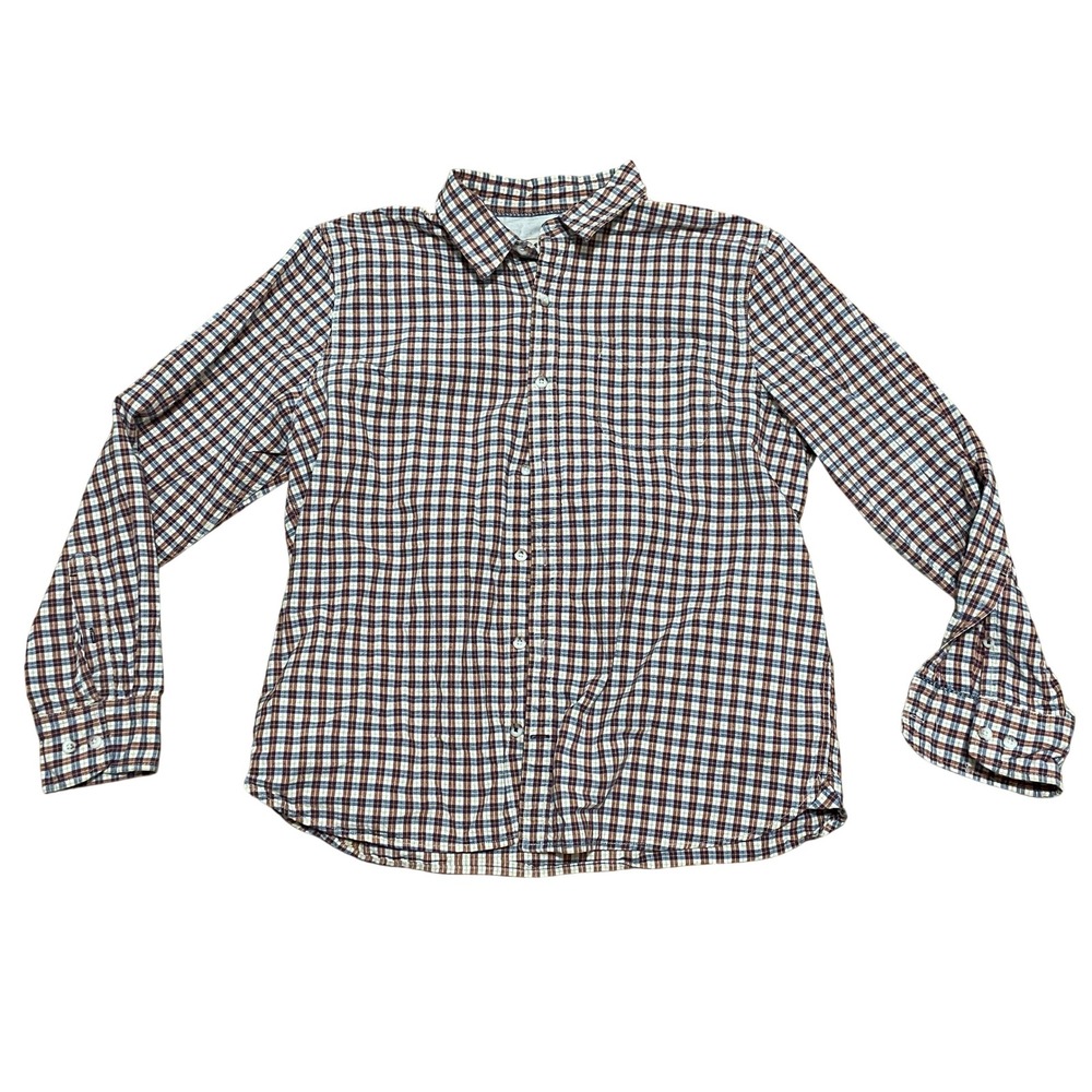 Fat Face Men's XL Reg Blue Red Plaid Button Down Long Sleeve Casual Shirt Cotton